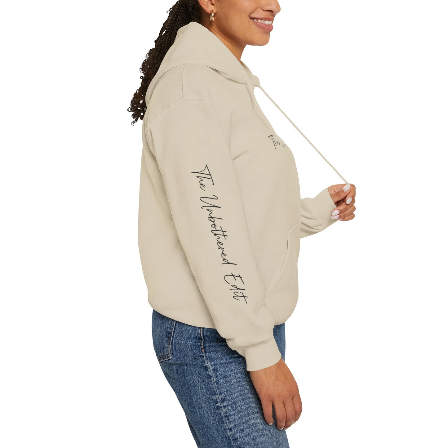 The Unbothered Edit Hoodie — Minimal Script Logo Pullover