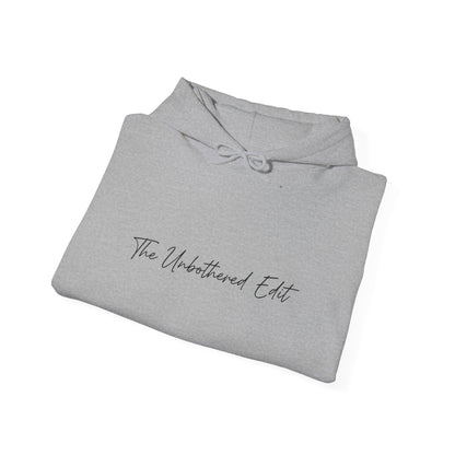 The Unbothered Edit Hoodie — Minimal Script Logo Pullover