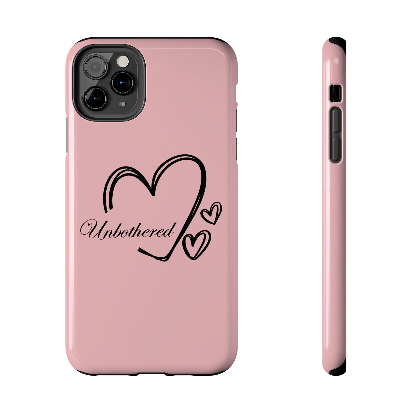 Unbothered Heart Tough Phone Case - Pink Protective iPhone Cover