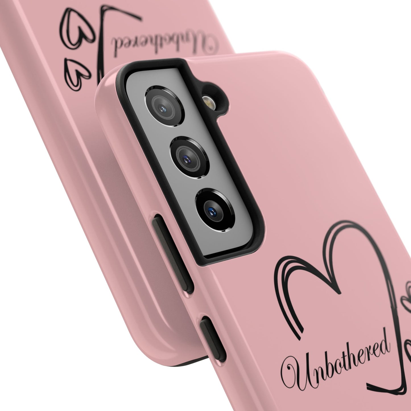 Unbothered Heart Tough Phone Case - Pink Protective iPhone Cover