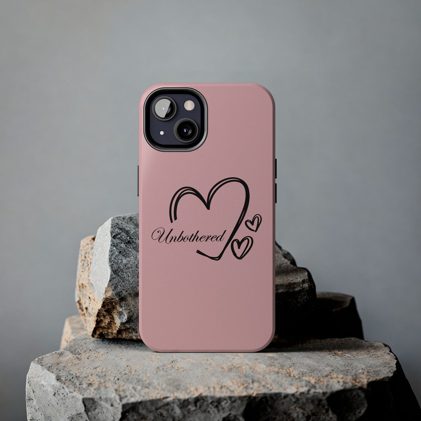 Unbothered Heart Tough Phone Case - Pink Protective iPhone Cover