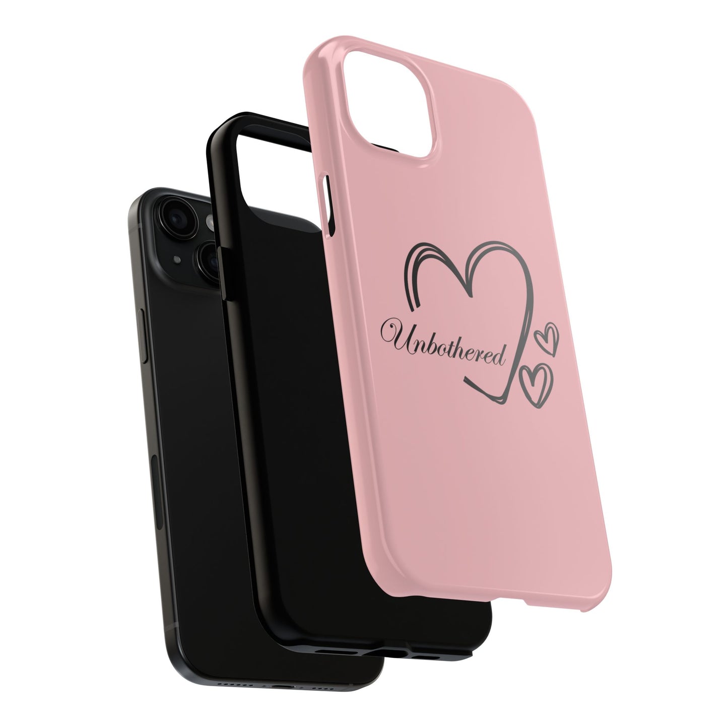 Unbothered Heart Tough Phone Case - Pink Protective iPhone Cover