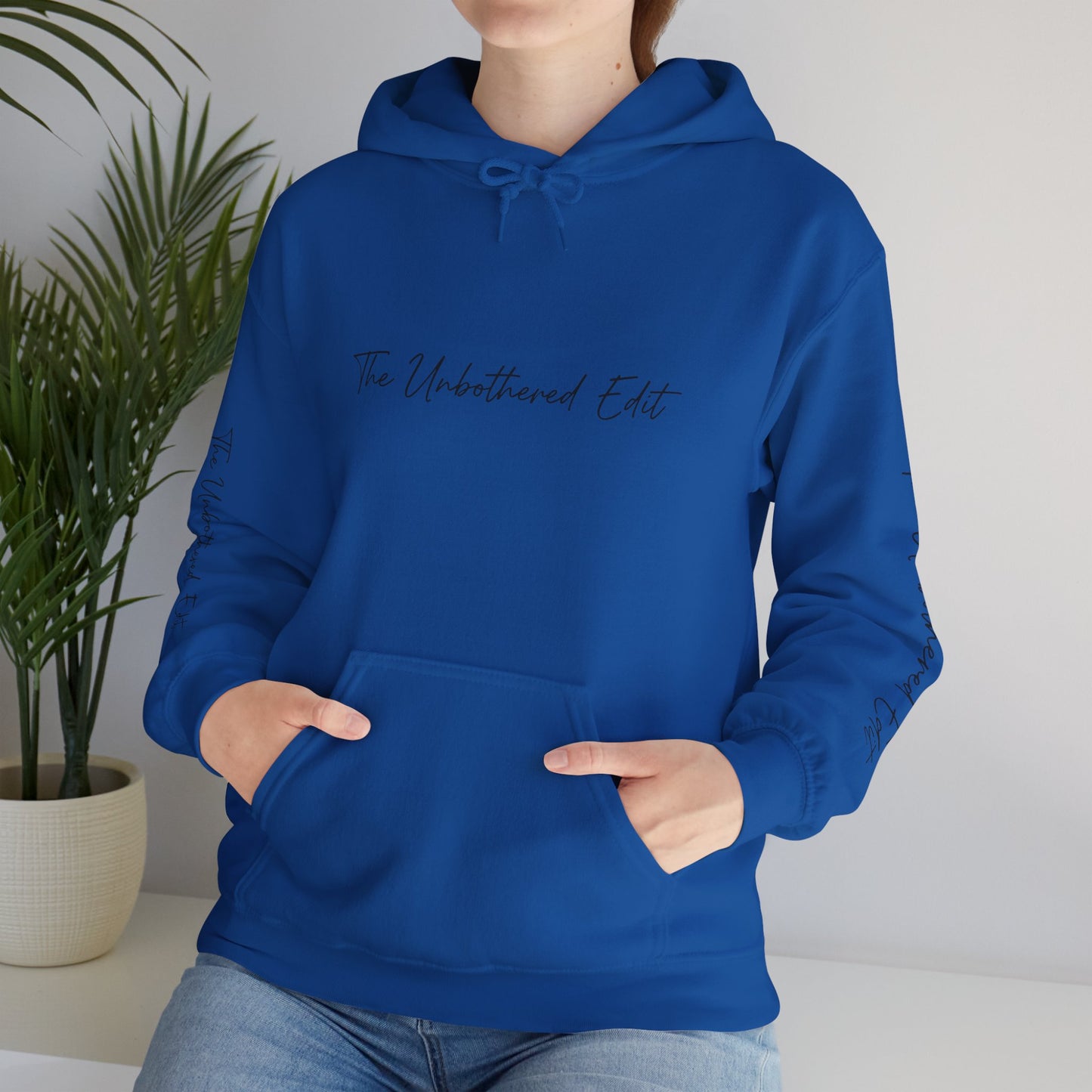 The Unbothered Edit Hoodie — Minimal Script Logo Pullover