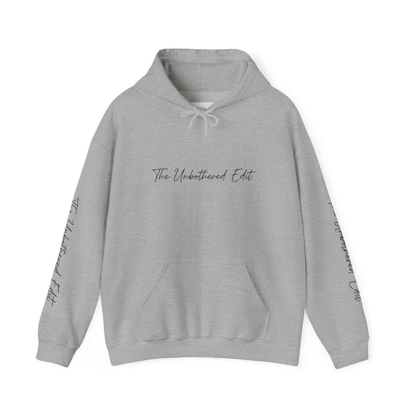 The Unbothered Edit Hoodie — Minimal Script Logo Pullover
