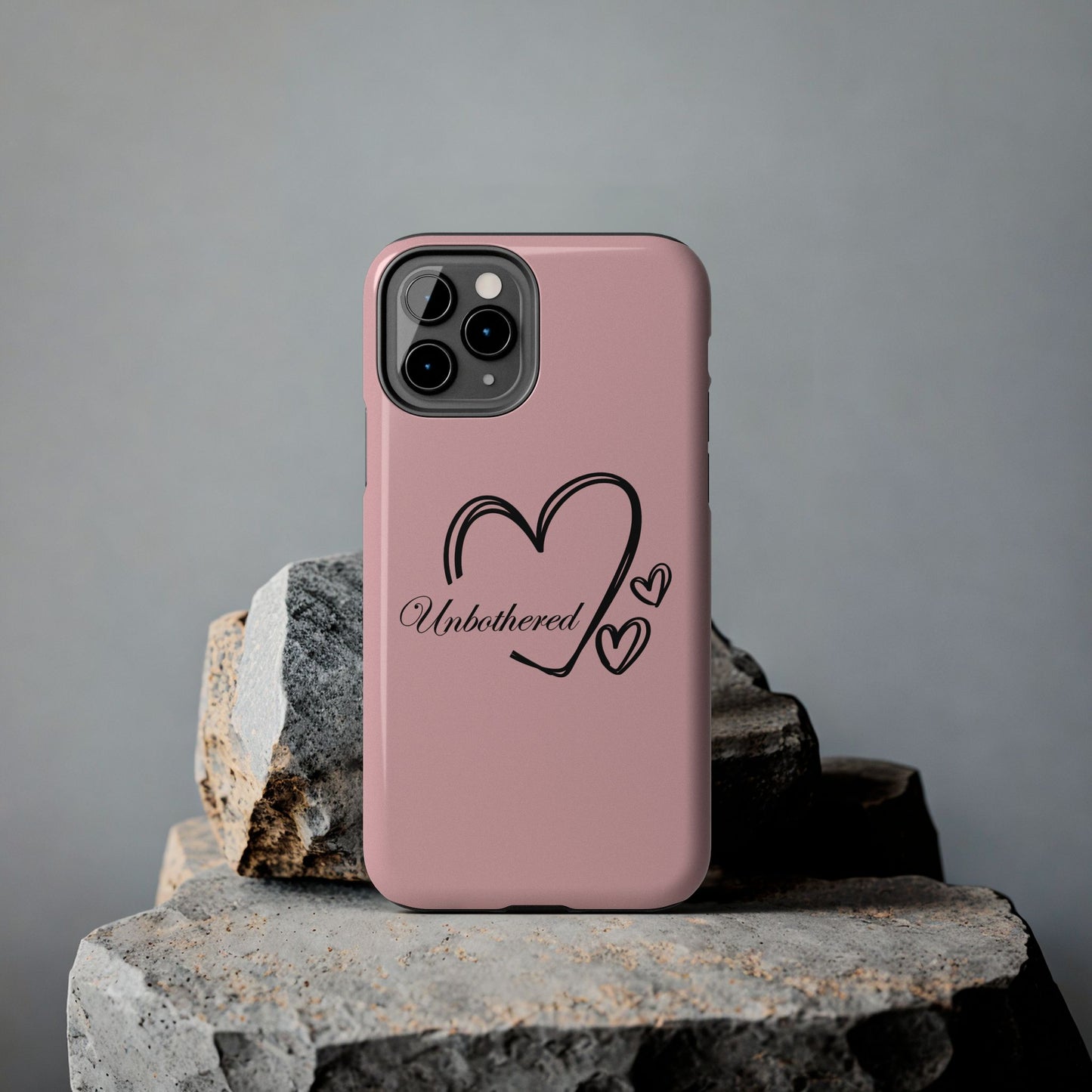 Unbothered Heart Tough Phone Case - Pink Protective iPhone Cover