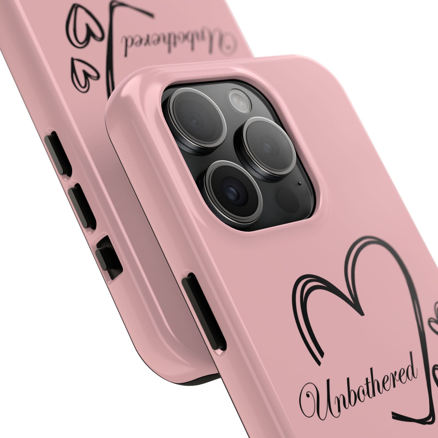 Unbothered Heart Tough Phone Case - Pink Protective iPhone Cover