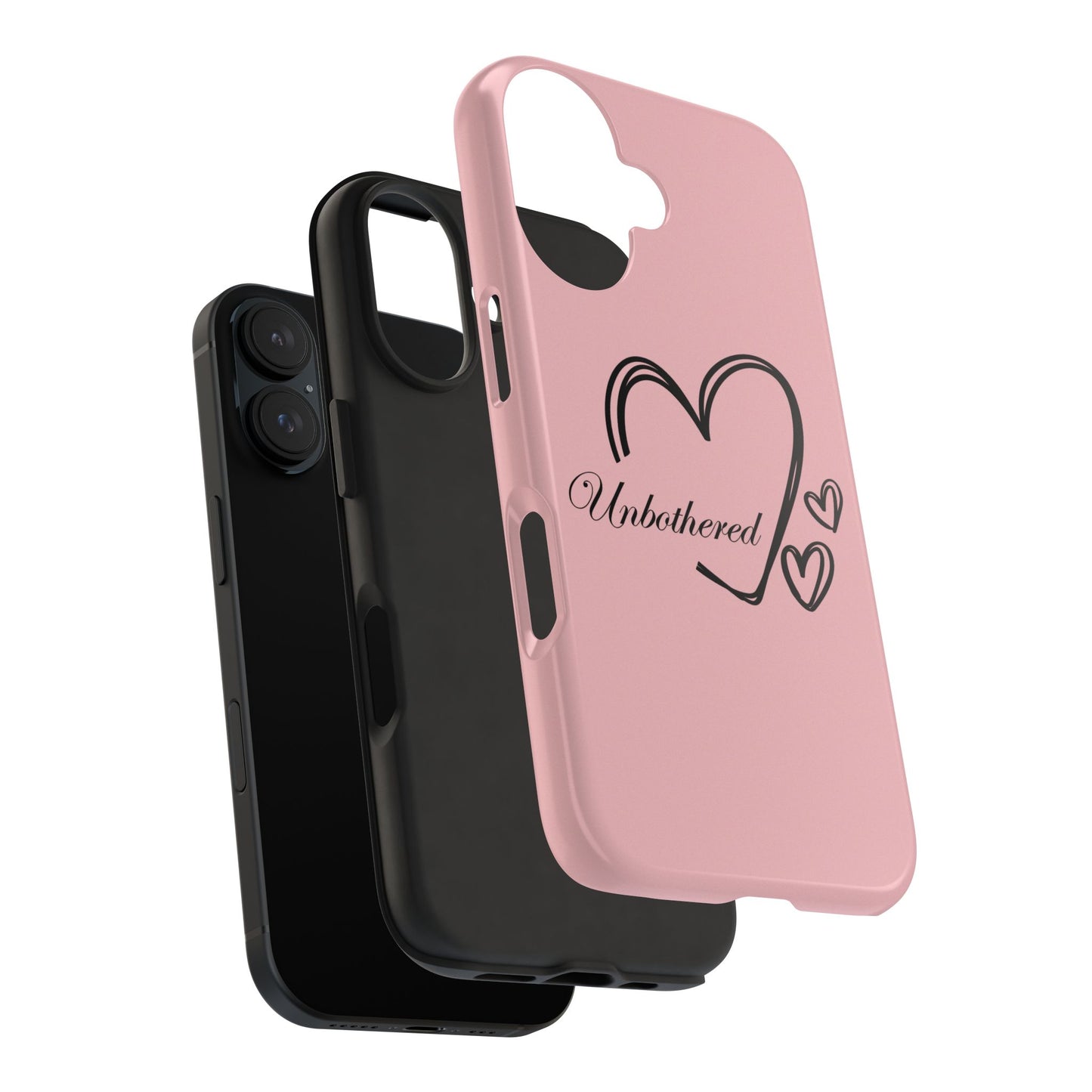 Unbothered Heart Tough Phone Case - Pink Protective iPhone Cover