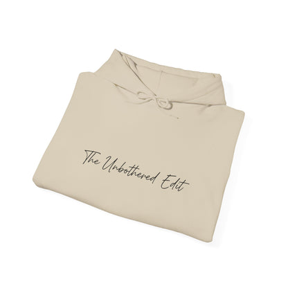 The Unbothered Edit Hoodie — Minimal Script Logo Pullover