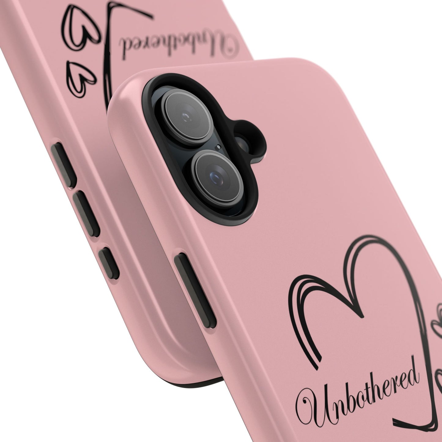 Unbothered Heart Tough Phone Case - Pink Protective iPhone Cover