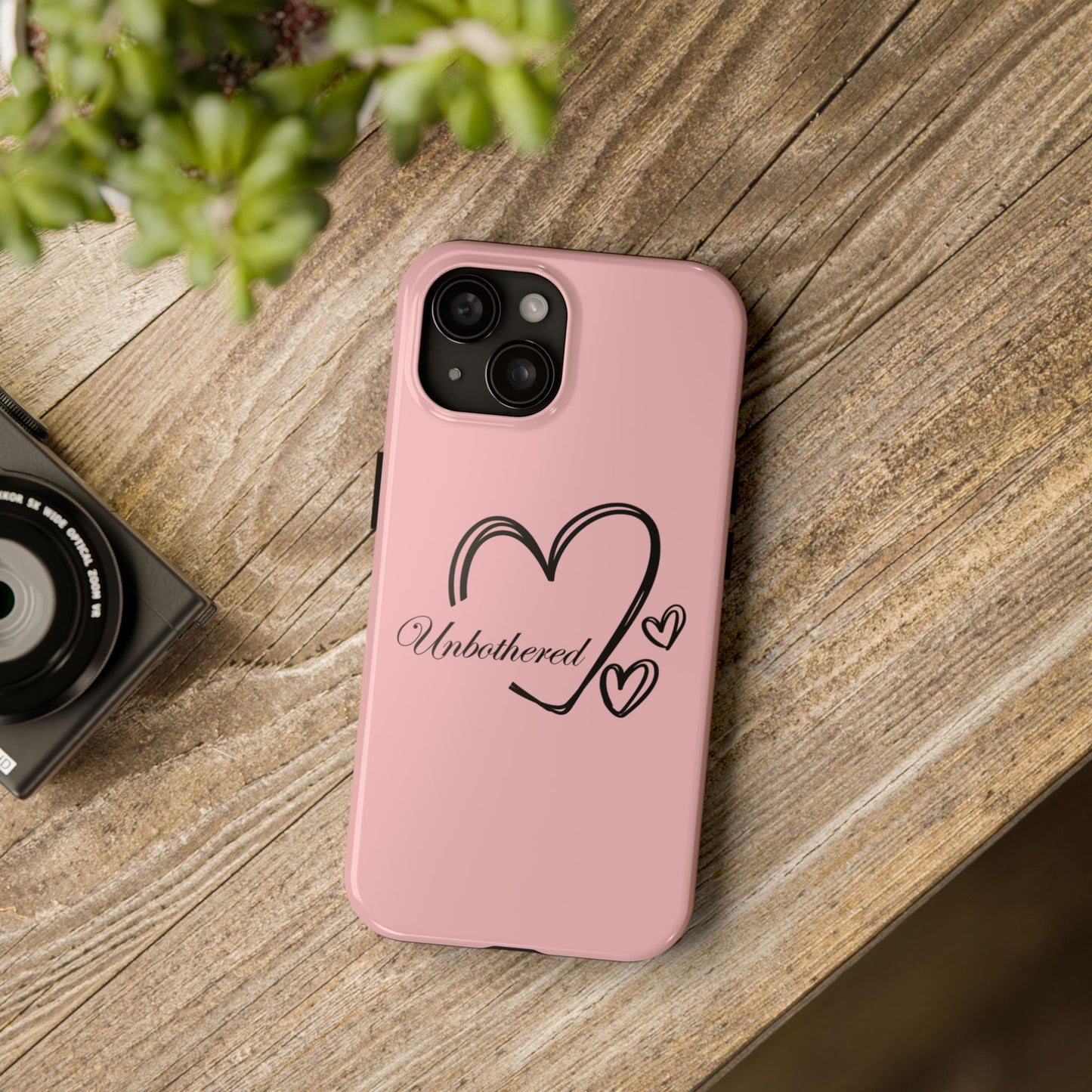 Unbothered Heart Tough Phone Case - Pink Protective iPhone Cover
