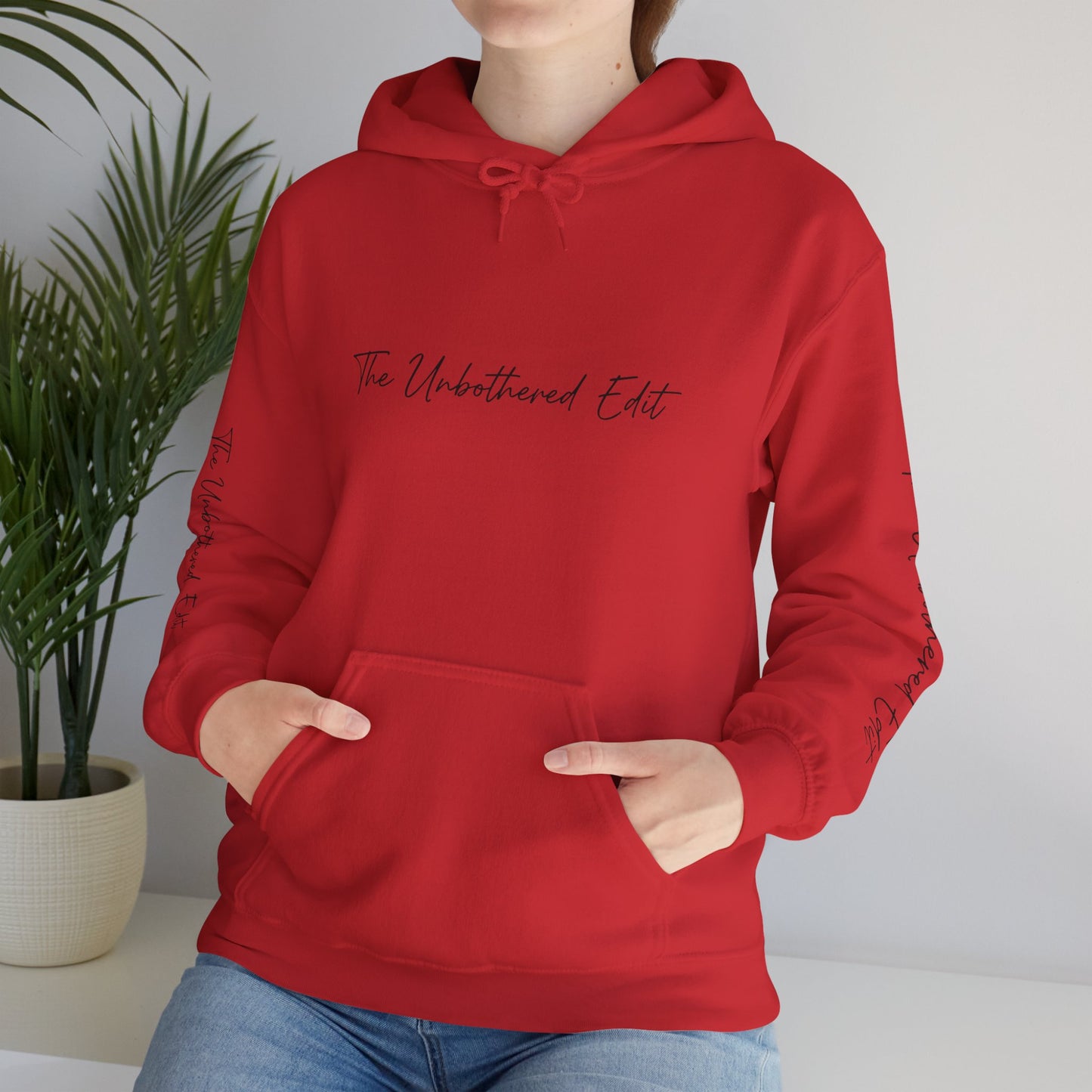 The Unbothered Edit Hoodie — Minimal Script Logo Pullover