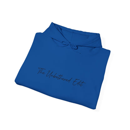 The Unbothered Edit Hoodie — Minimal Script Logo Pullover