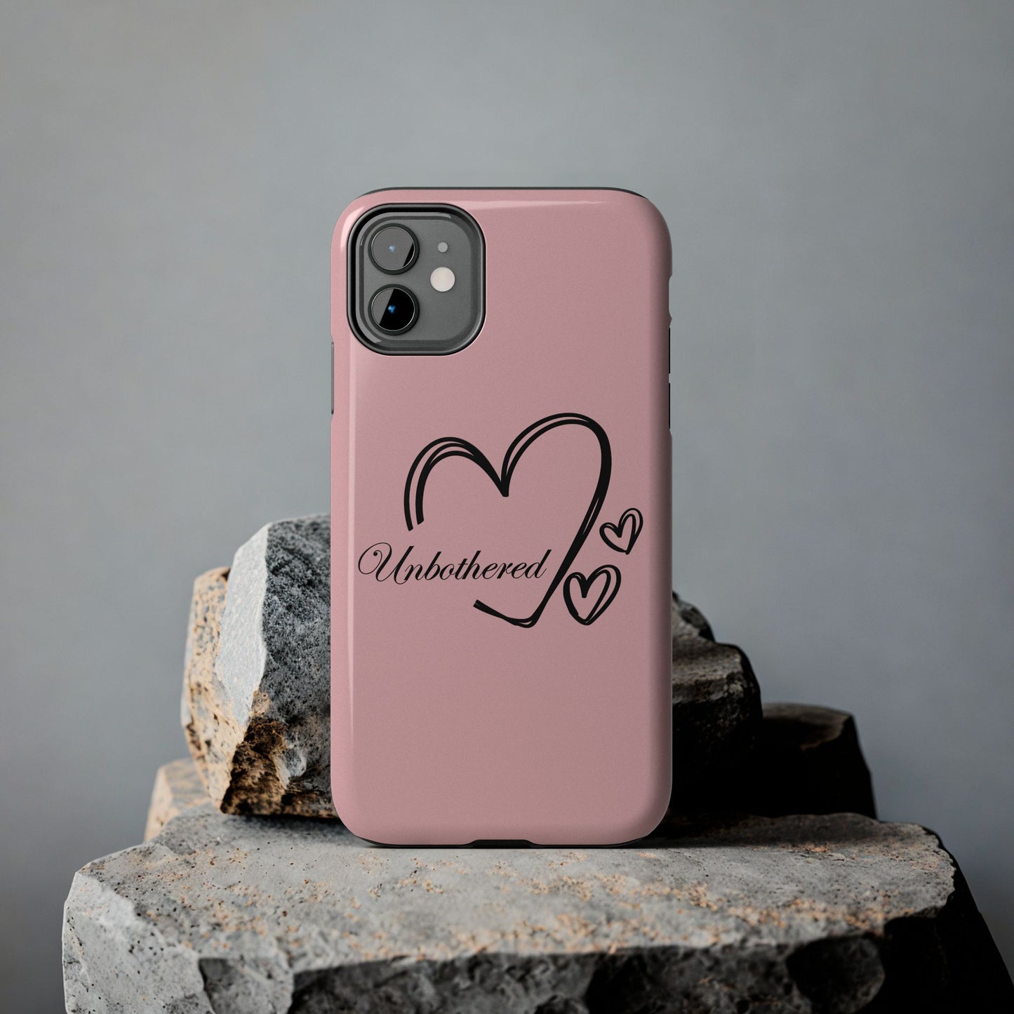 Unbothered Heart Tough Phone Case - Pink Protective iPhone Cover