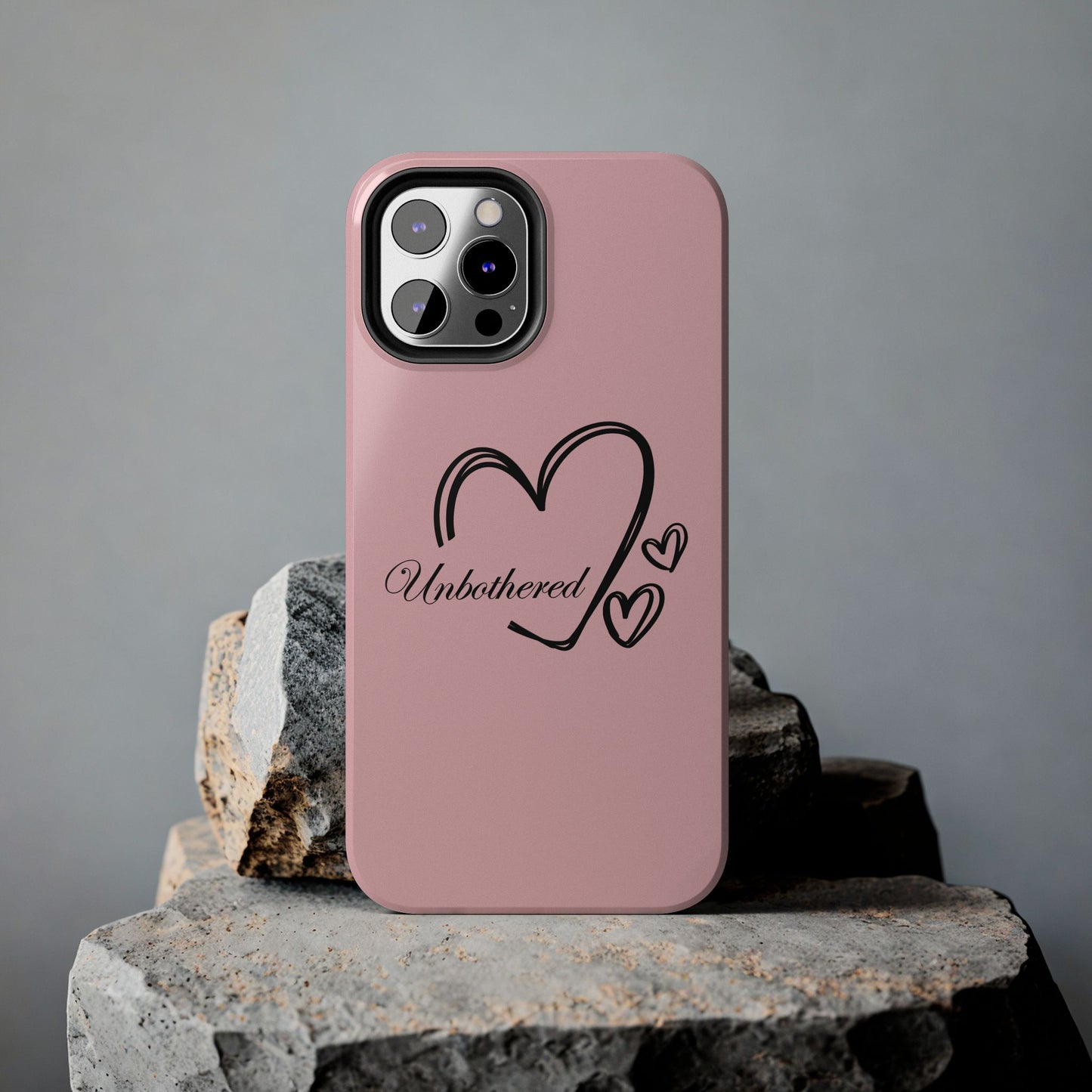 Unbothered Heart Tough Phone Case - Pink Protective iPhone Cover