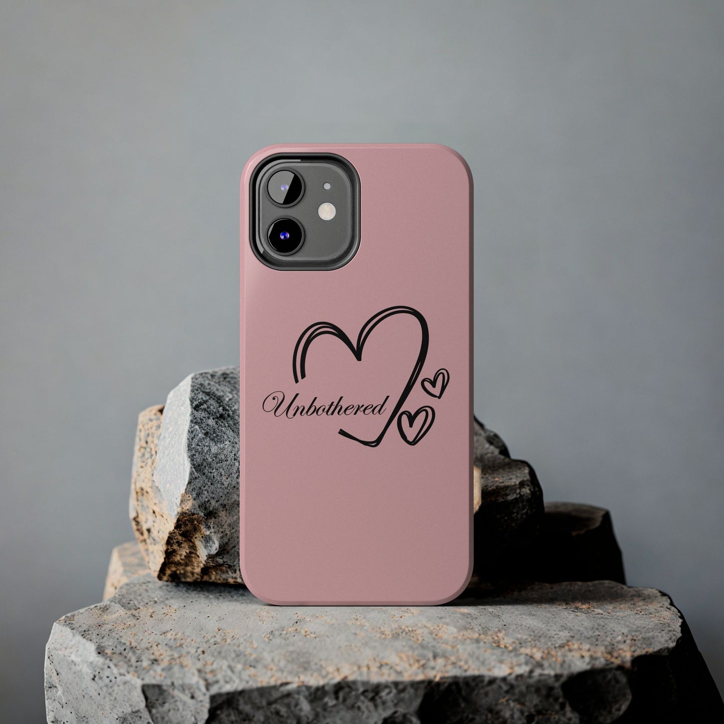 Unbothered Heart Tough Phone Case - Pink Protective iPhone Cover