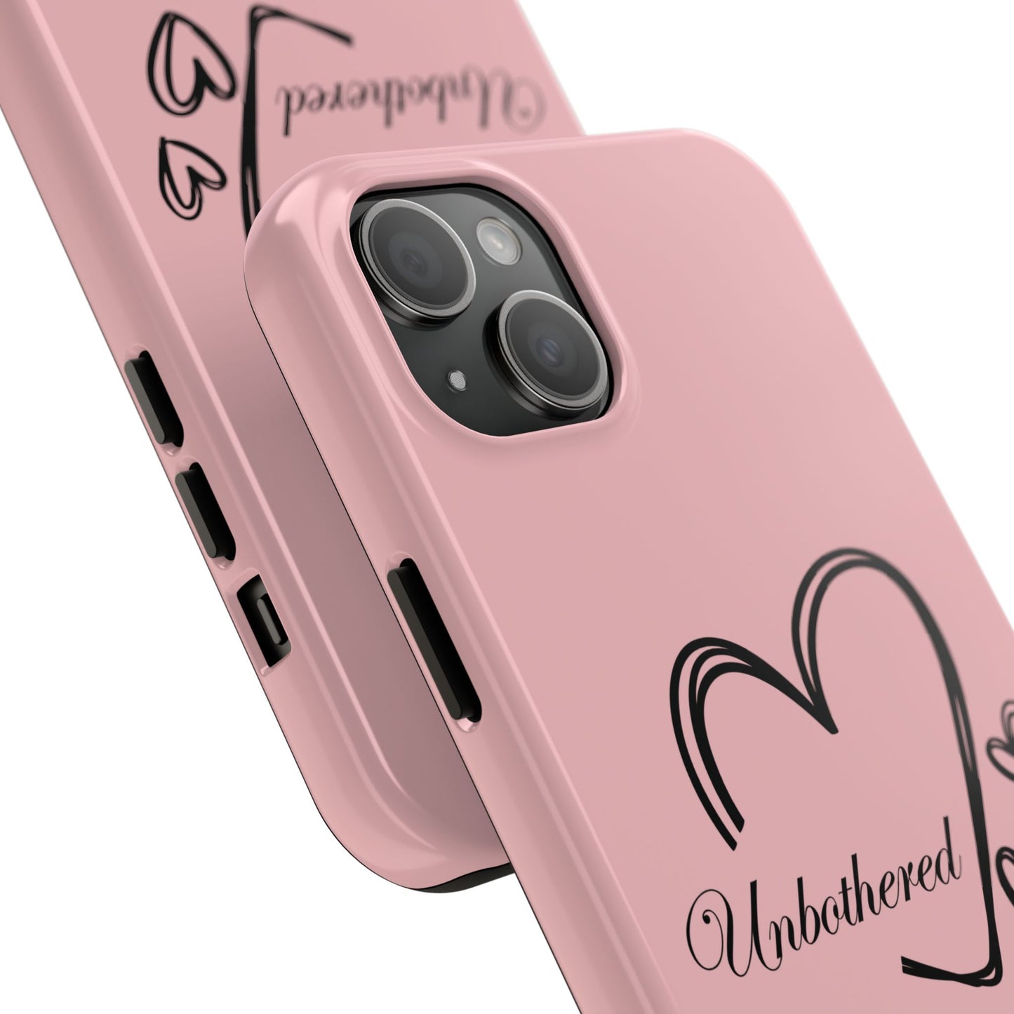 Unbothered Heart Tough Phone Case - Pink Protective iPhone Cover