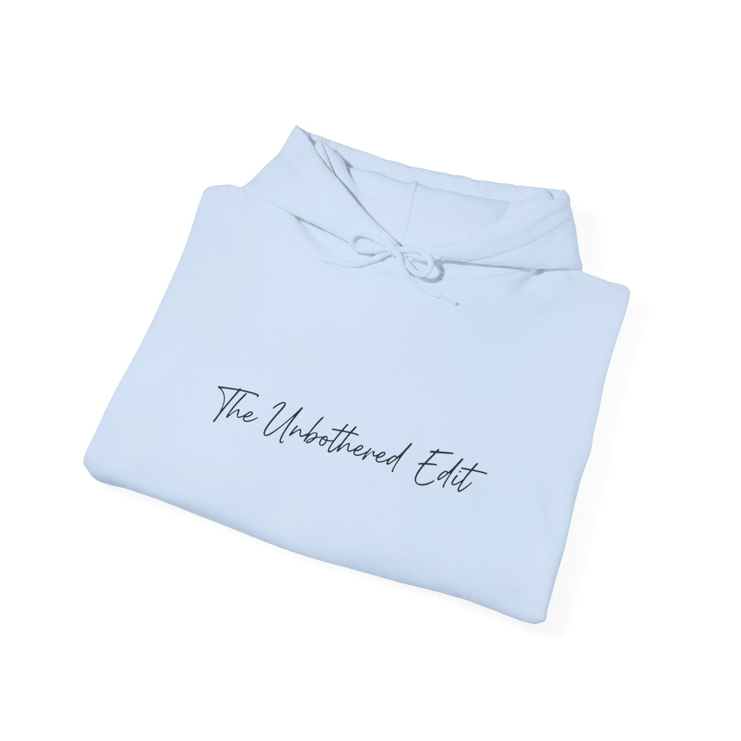 The Unbothered Edit Hoodie — Minimal Script Logo Pullover