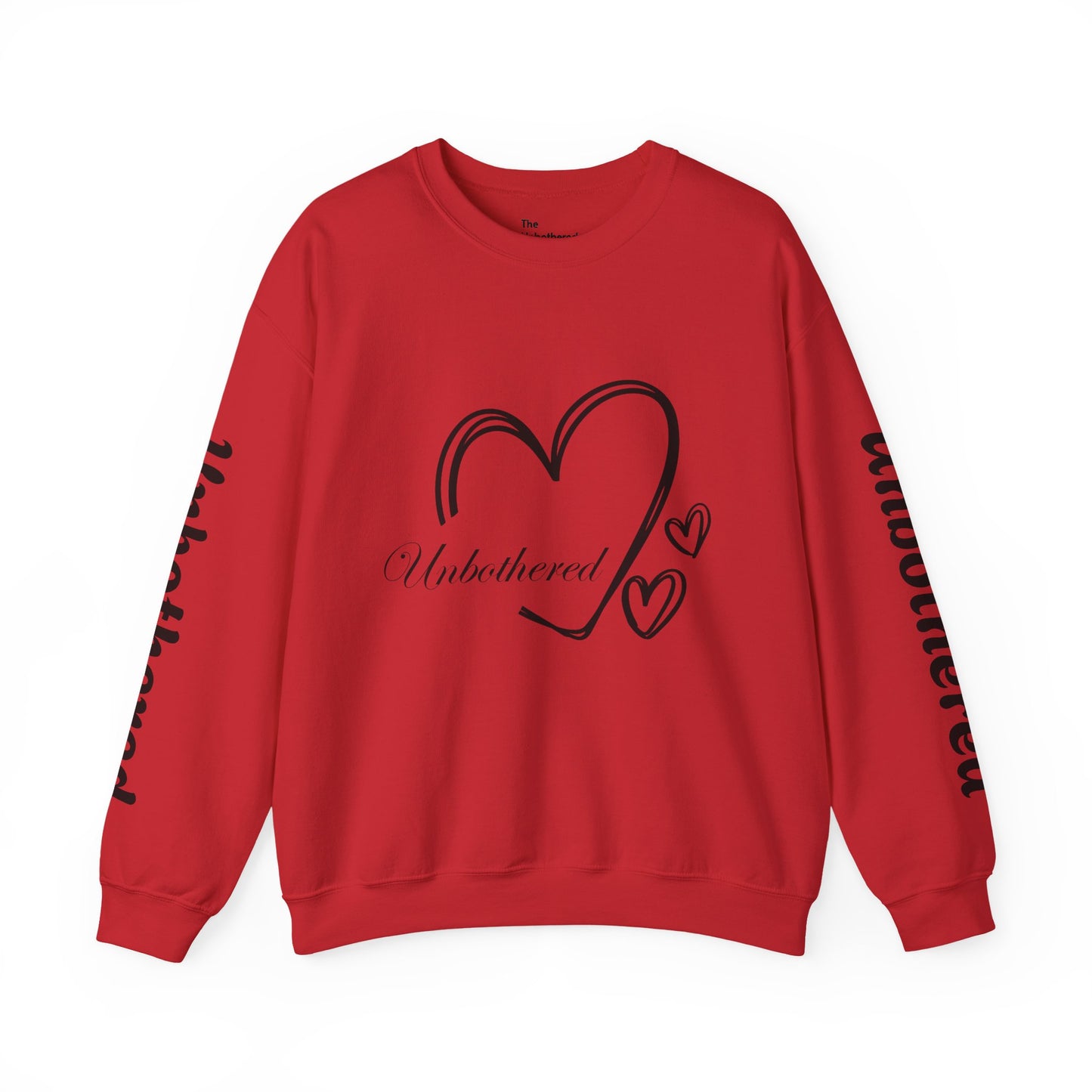 Unbothered Heart Crewneck Sweatshirt — "Unbothered" Sleeve Design