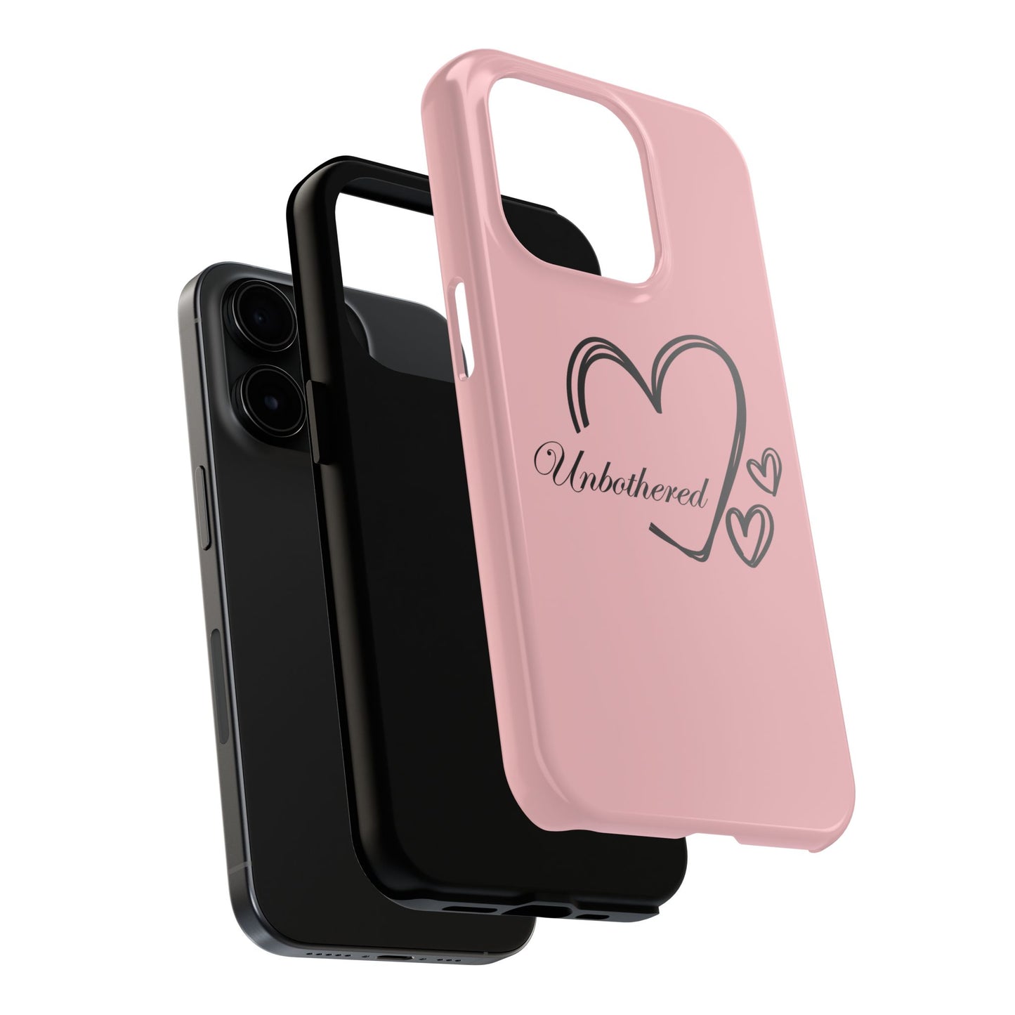 Unbothered Heart Tough Phone Case - Pink Protective iPhone Cover