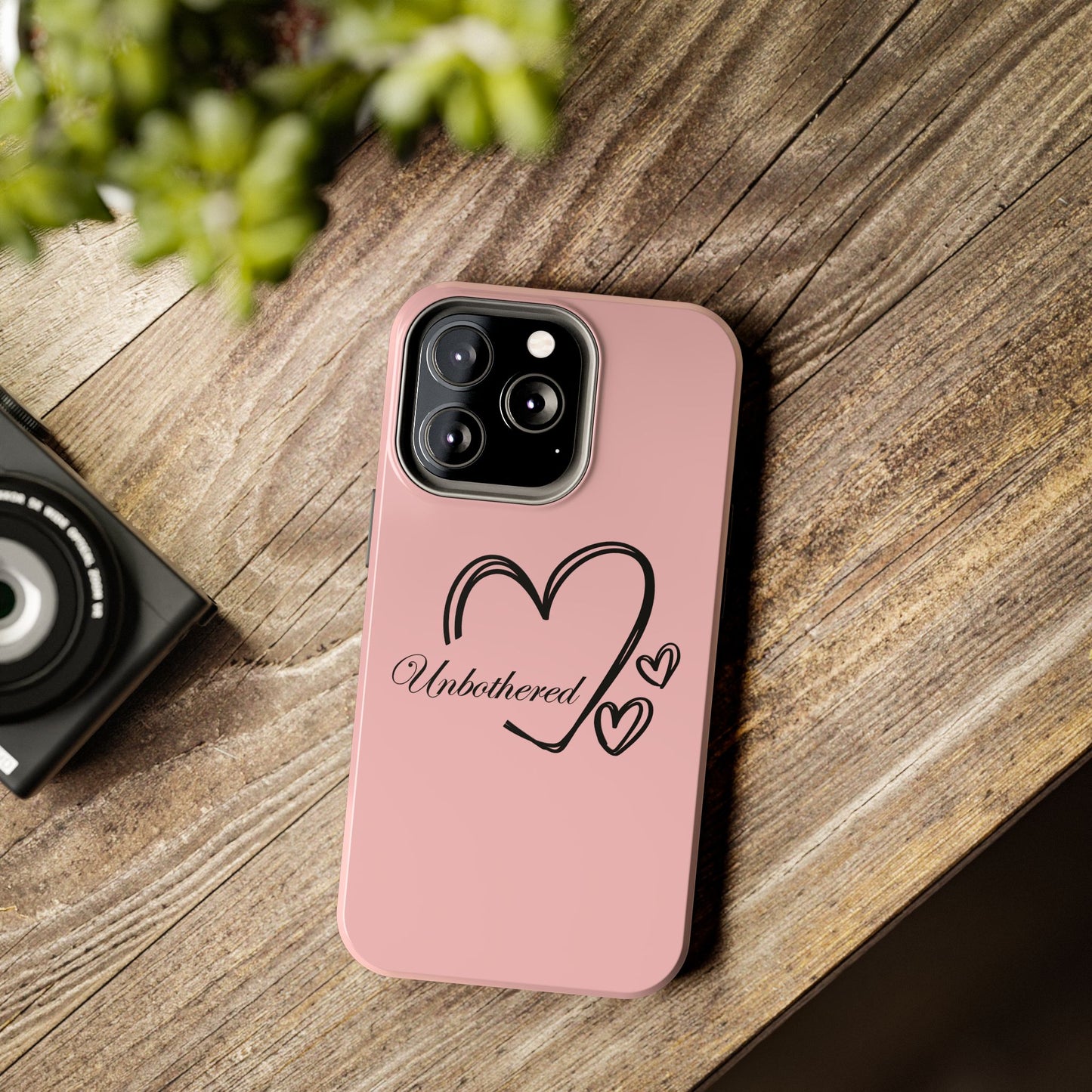 Unbothered Heart Tough Phone Case - Pink Protective iPhone Cover