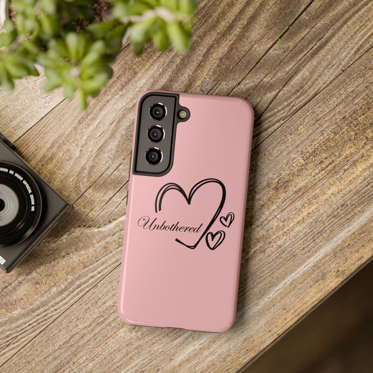 Unbothered Heart Tough Phone Case - Pink Protective iPhone Cover