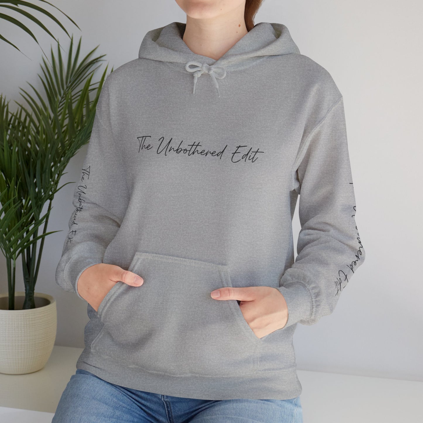 The Unbothered Edit Hoodie — Minimal Script Logo Pullover