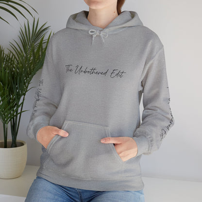 The Unbothered Edit Hoodie — Minimal Script Logo Pullover