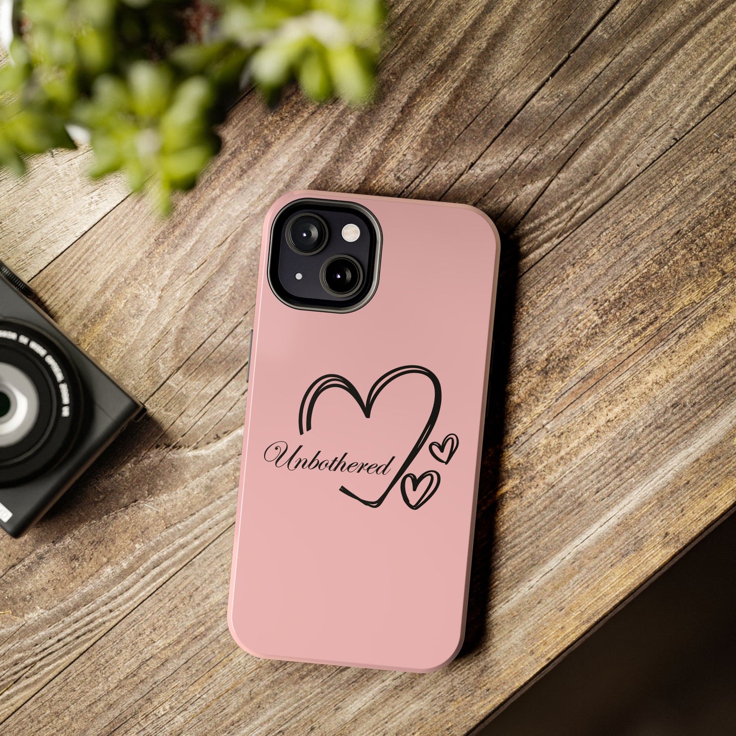 Unbothered Heart Tough Phone Case - Pink Protective iPhone Cover