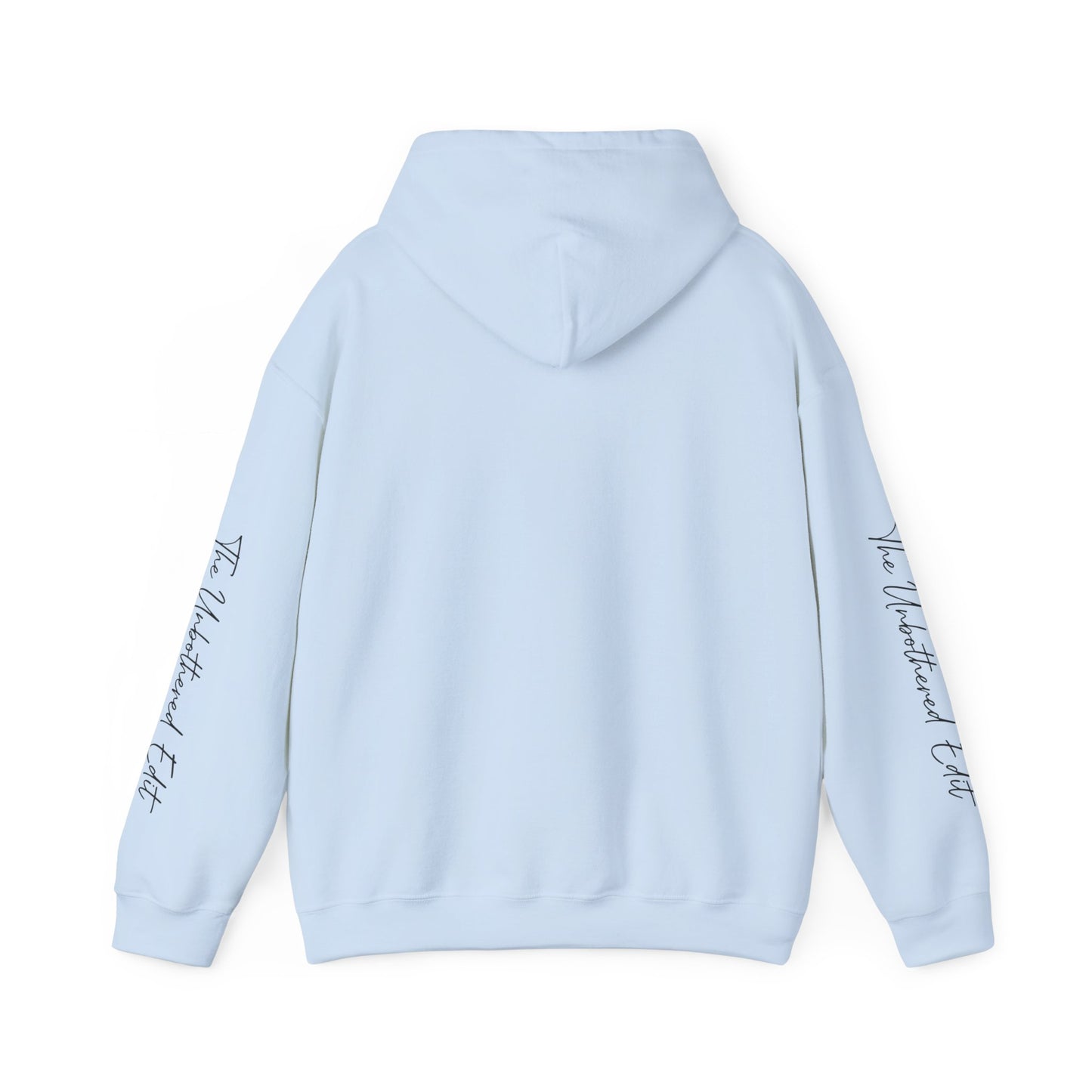 The Unbothered Edit Hoodie — Minimal Script Logo Pullover
