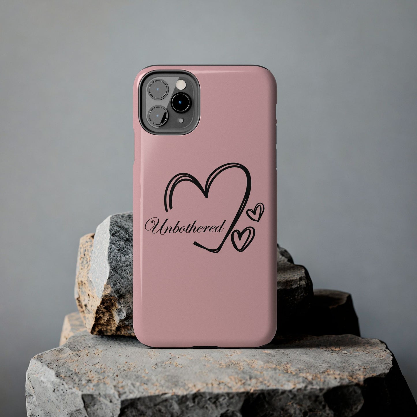 Unbothered Heart Tough Phone Case - Pink Protective iPhone Cover