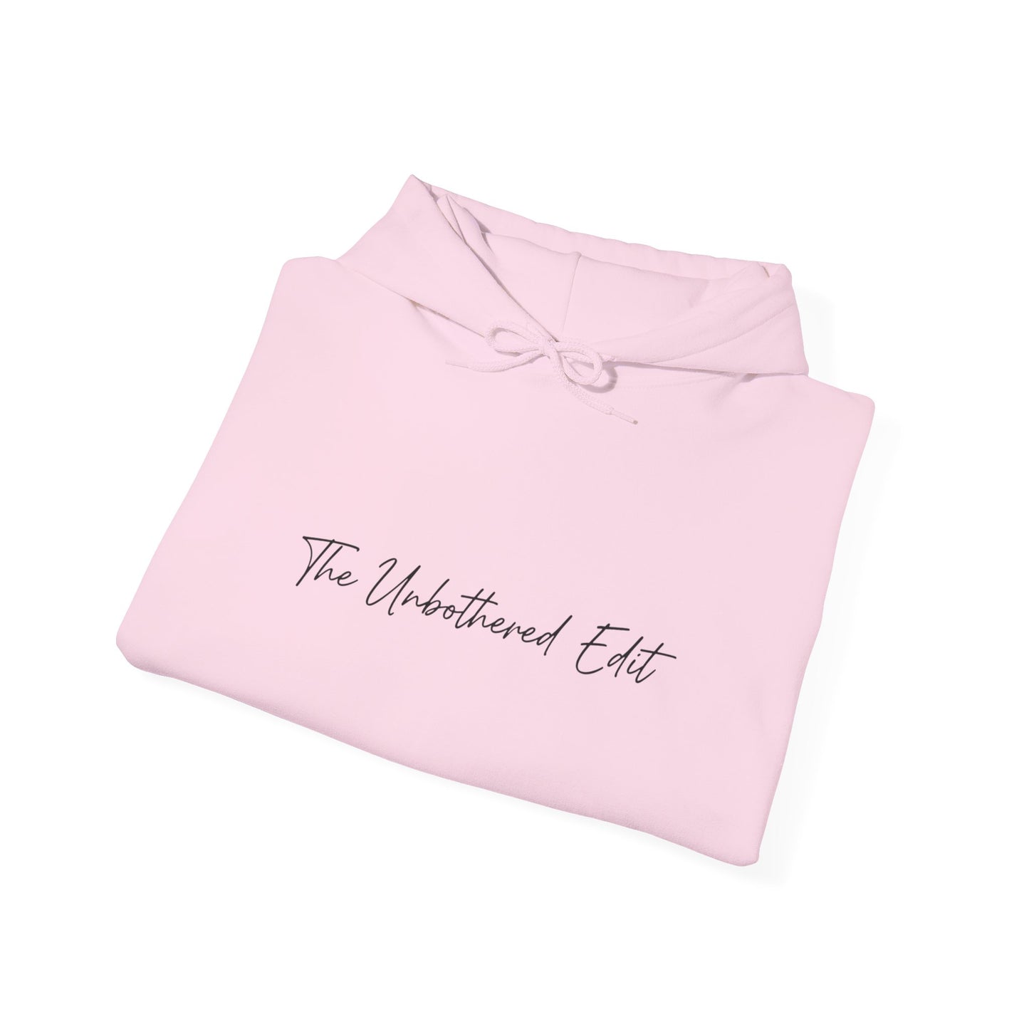 The Unbothered Edit Hoodie — Minimal Script Logo Pullover
