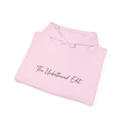 The Unbothered Edit Hoodie — Minimal Script Logo Pullover