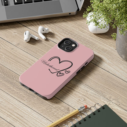 Unbothered Heart Tough Phone Case - Pink Protective iPhone Cover