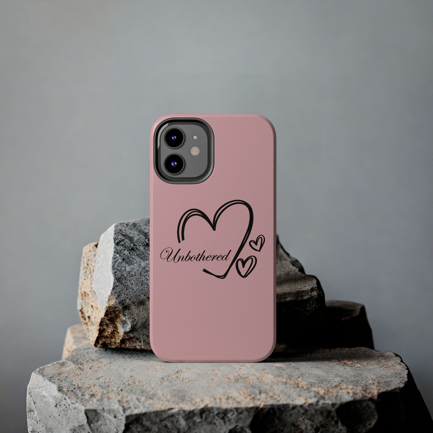 Unbothered Heart Tough Phone Case - Pink Protective iPhone Cover