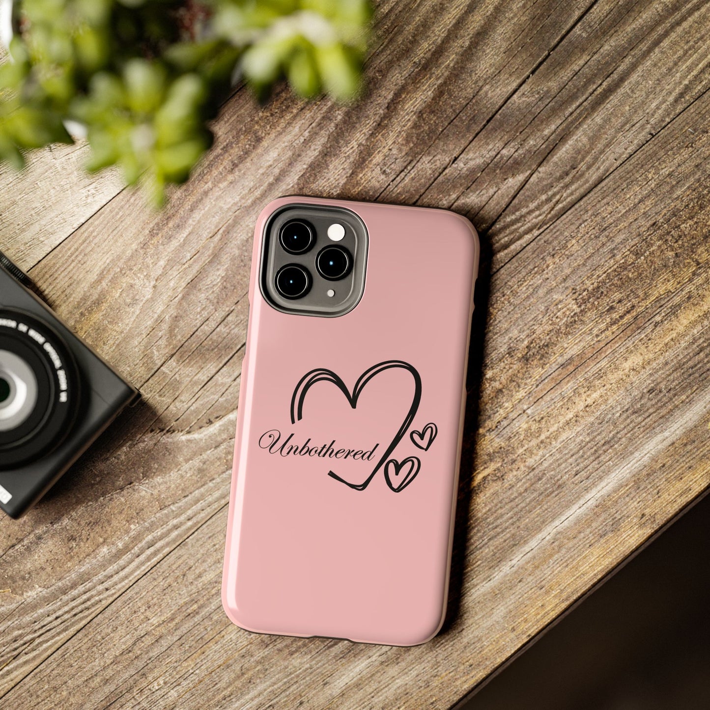 Unbothered Heart Tough Phone Case - Pink Protective iPhone Cover