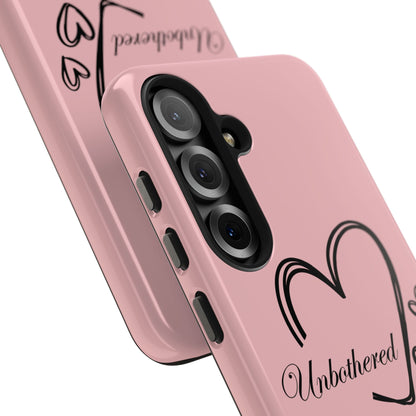 Unbothered Heart Tough Phone Case - Pink Protective iPhone Cover