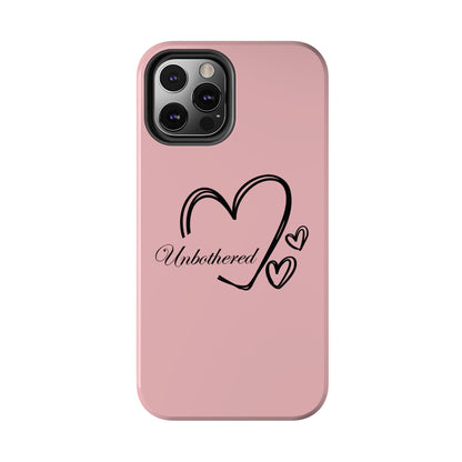Unbothered Heart Tough Phone Case - Pink Protective iPhone Cover