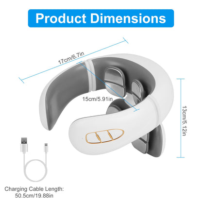 EMS Neck Massager W/ Heat, 6 Modes ,15 Intensity Levels