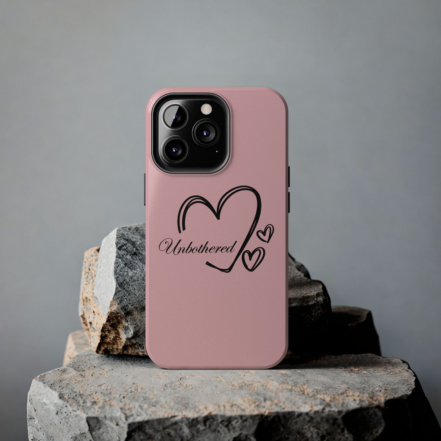 Unbothered Heart Tough Phone Case - Pink Protective iPhone Cover