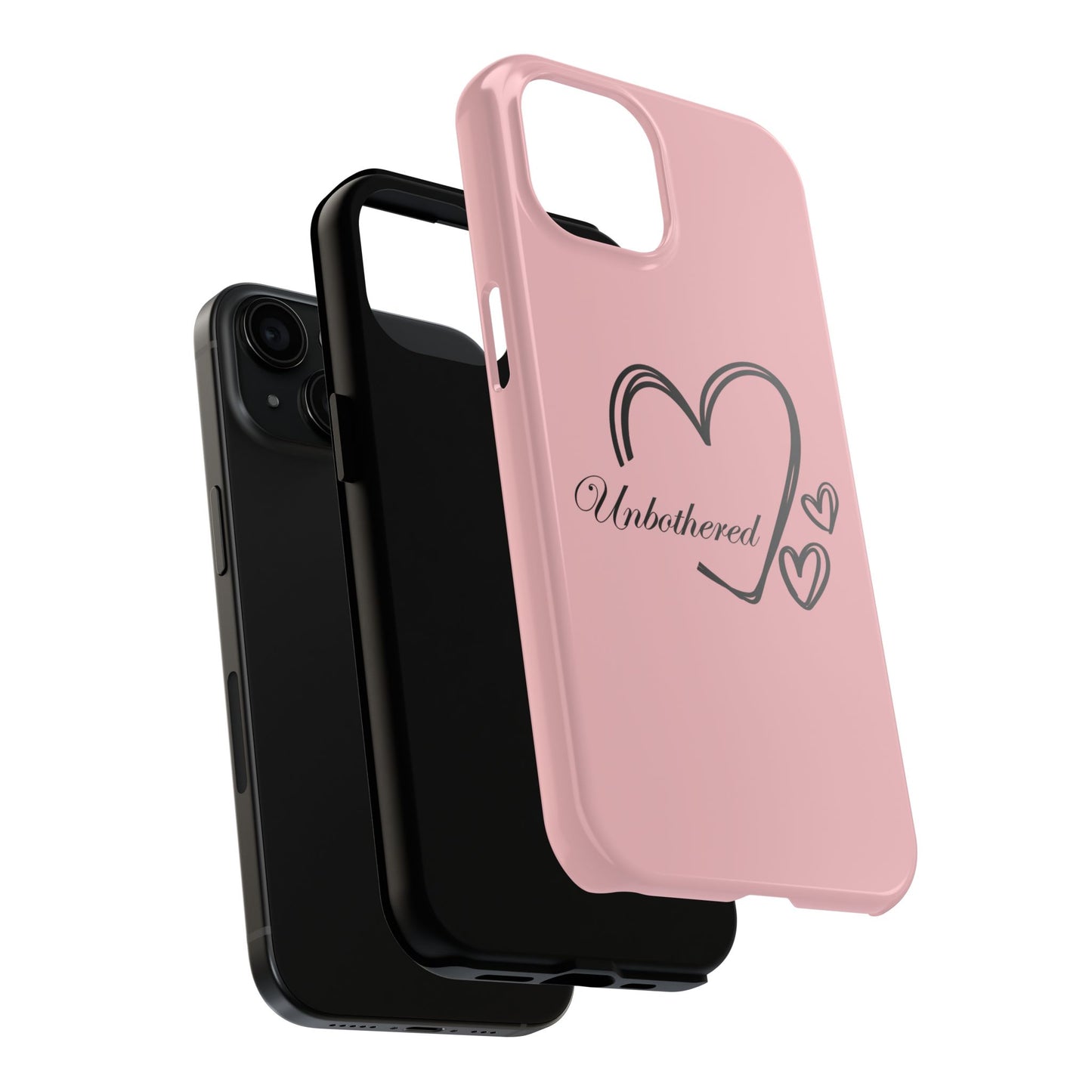 Unbothered Heart Tough Phone Case - Pink Protective iPhone Cover