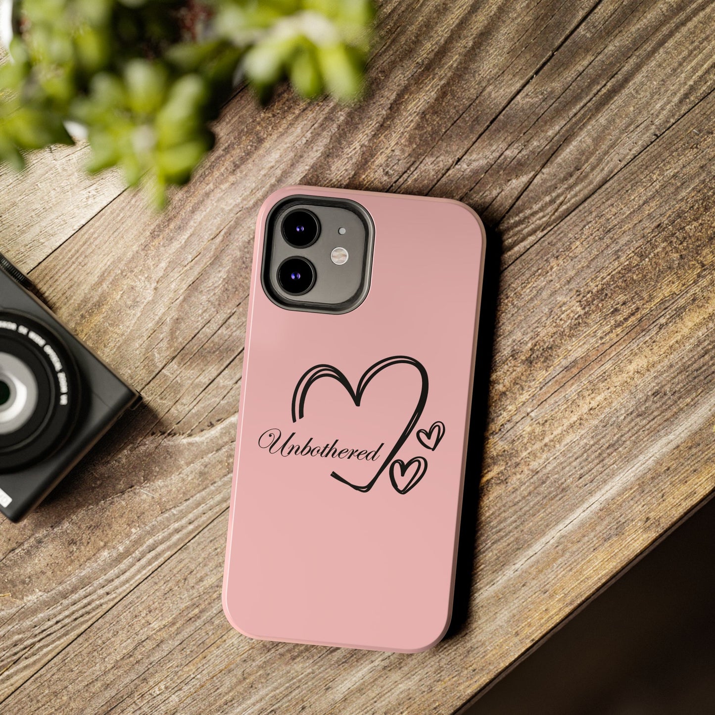 Unbothered Heart Tough Phone Case - Pink Protective iPhone Cover