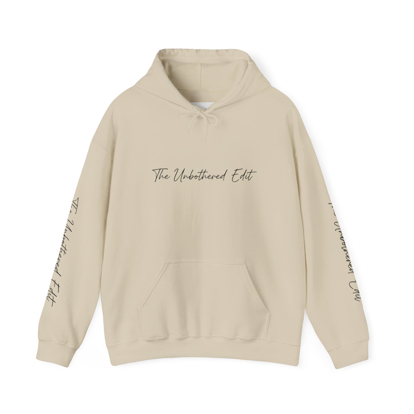 The Unbothered Edit Hoodie — Minimal Script Logo Pullover