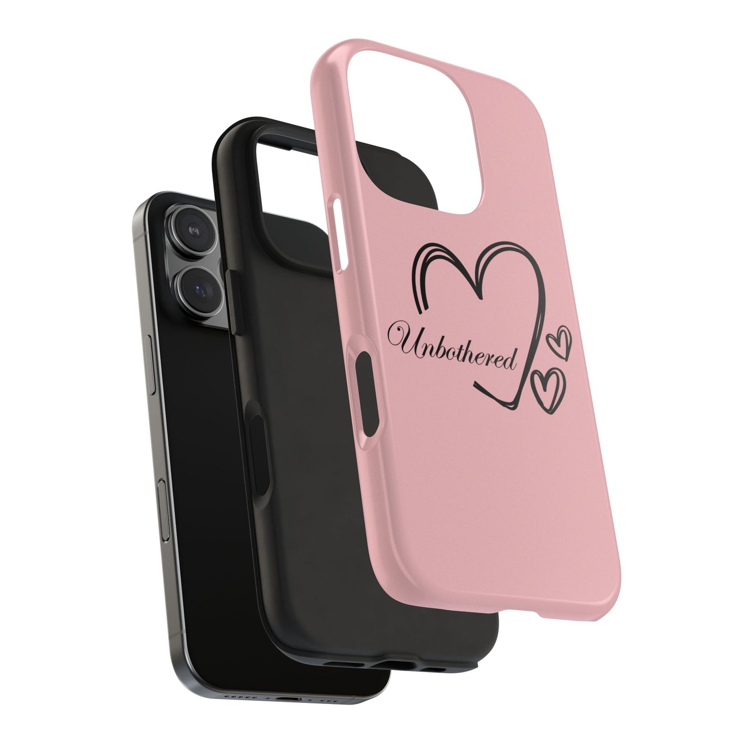 Unbothered Heart Tough Phone Case - Pink Protective iPhone Cover