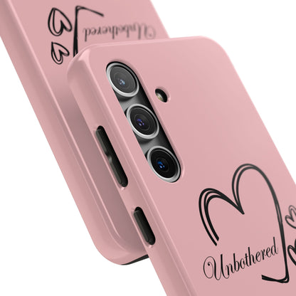 Unbothered Heart Tough Phone Case - Pink Protective iPhone Cover