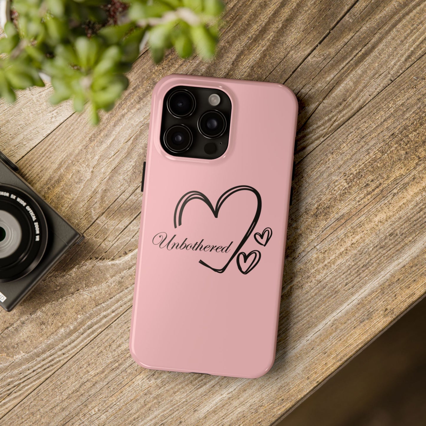 Unbothered Heart Tough Phone Case - Pink Protective iPhone Cover