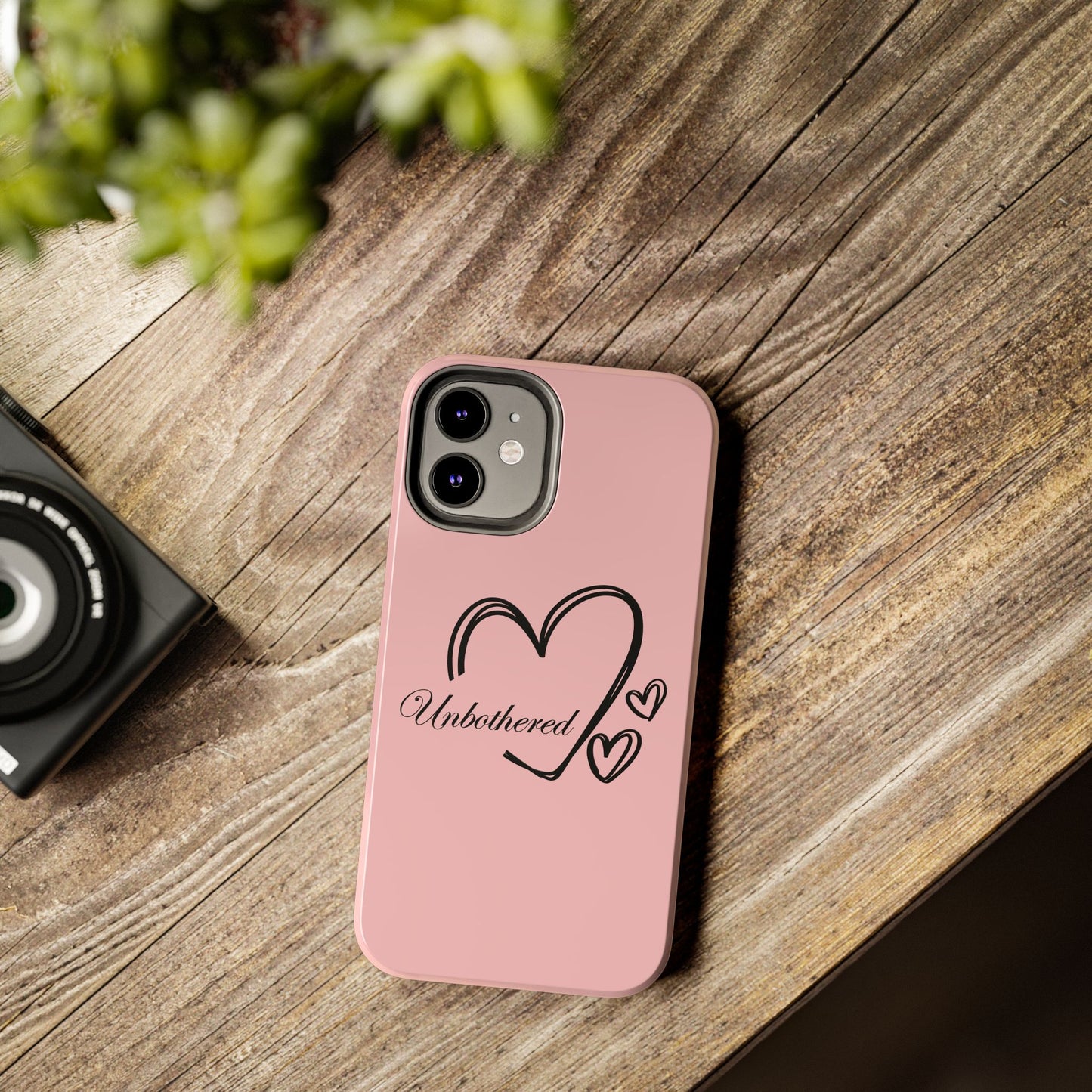 Unbothered Heart Tough Phone Case - Pink Protective iPhone Cover