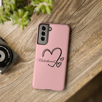 Unbothered Heart Tough Phone Case - Pink Protective iPhone Cover