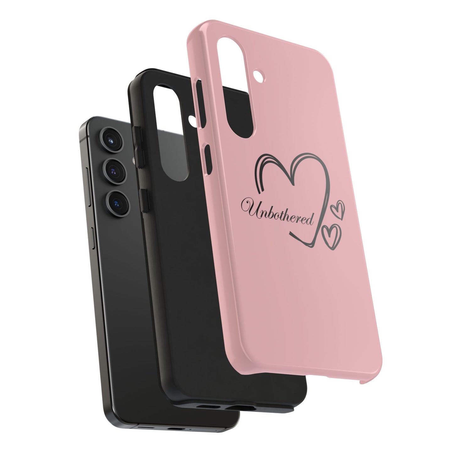 Unbothered Heart Tough Phone Case - Pink Protective iPhone Cover