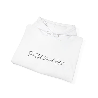The Unbothered Edit Hoodie — Minimal Script Logo Pullover