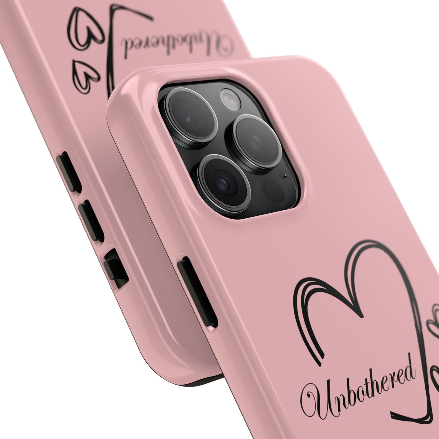 Unbothered Heart Tough Phone Case - Pink Protective iPhone Cover